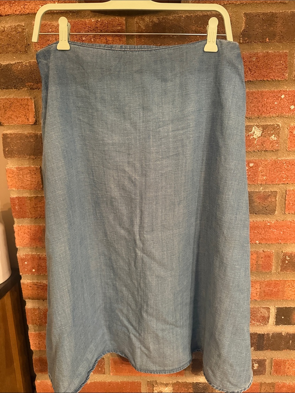LOFT Light Blue Linen-Blend A-Line Skirt